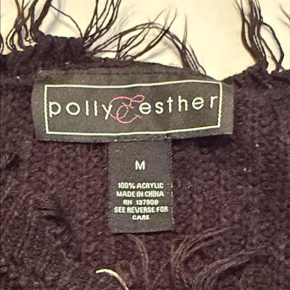 Polly & Esther Women's Frayed Distressed Cropped Black/White Stars Size Medium - Picture 9 of 10